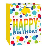 Large Gift Bag - Rainbow Spots Birthday