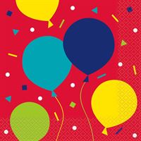 Balloon Party Birthday Luncheon Napkins