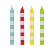 Striped Birthday Candles - Assorted Colors 8ct