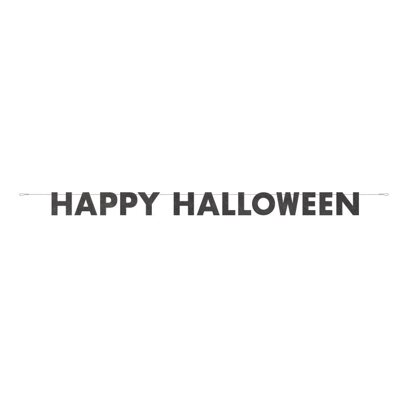 Black Glitter "Happy Halloween" Banner