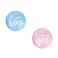 Team Boy or Team Girl Gender Reveal Buttons 10ct