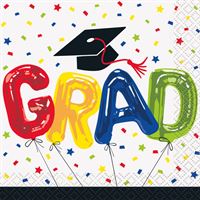 Letter Balloon Grad - Beverage Napkins 16ct