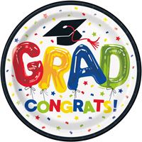 Letter Balloon Grad - Lunch Plates 8ct