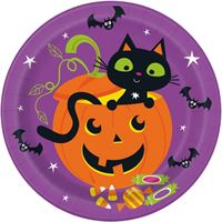 Cat and Pumpkin Lunch plates