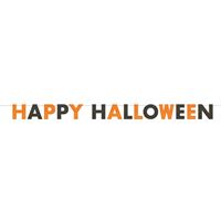 Glitter "Happy Halloween" Banner - Orange & Black