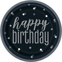 Glitz Silver Happy Birthday - Lunch Plates 8ct