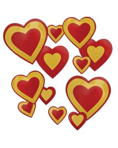 Glitter Hearts Cutouts 12ct