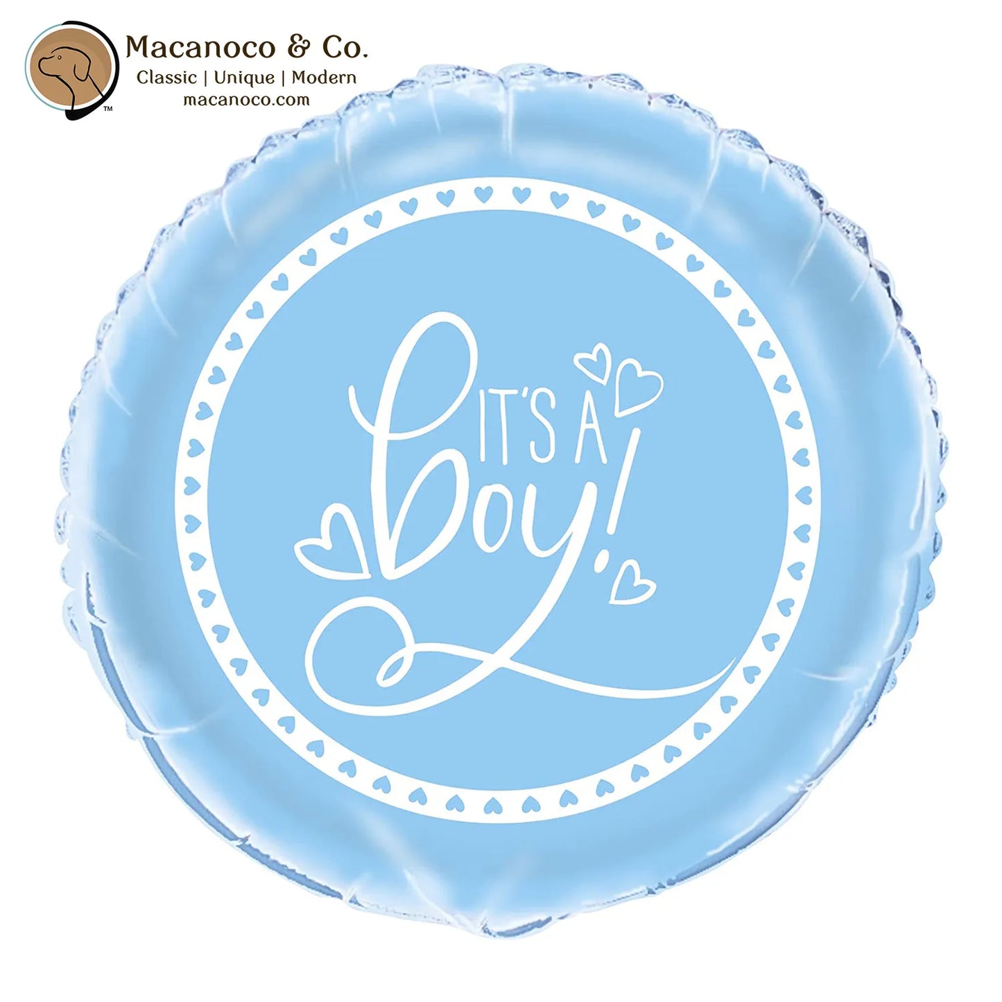 18" it's a boy mylar