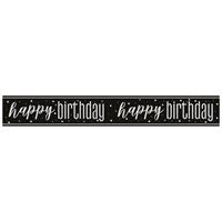 Glitz Black Birthday - Prism Foil Happy Birthday Banner 9ft