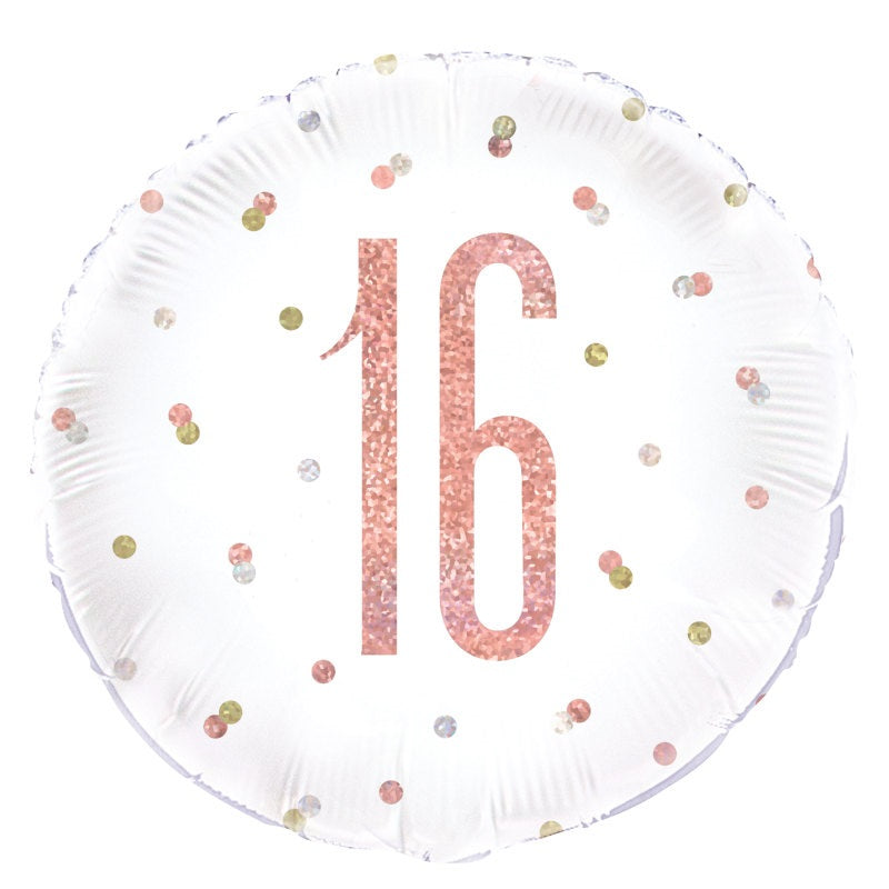 18" Mylar - Birthday Rose Gold Glitz #16