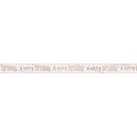 Glitz Rose Gold Happy Birthday - Banner 9ft