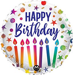18" Mylar - Happy Birthday Candles