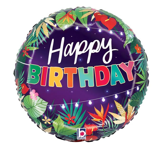 18" Mylar - Tropical Birthday Lights