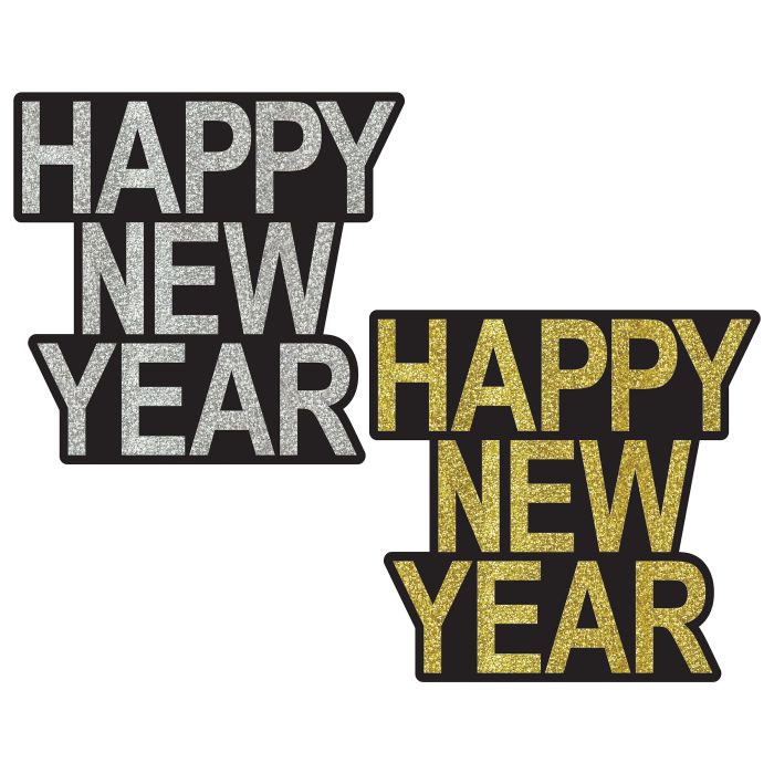 Happy New Year Cutouts 2ct