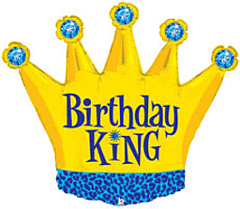 36" Super Shape Mylar - Birthday King