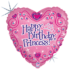 18" Mylar - Happy Birthday Princess