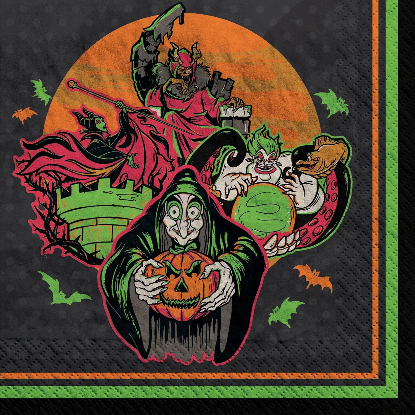 Disney Halloween Villains Beverage Napkins 36ct