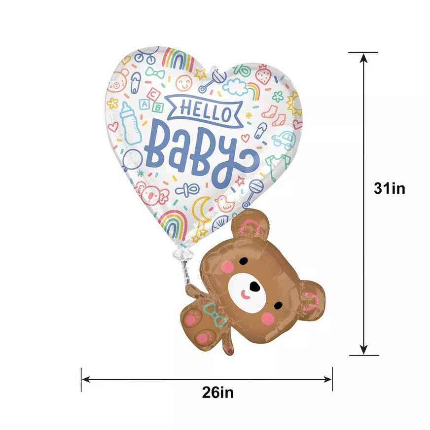 31" Supershape Mylar - Hello Baby