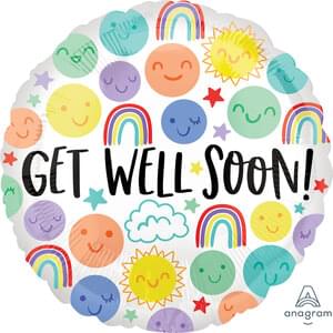 Get Well Soon Doodles Mylar - 18"