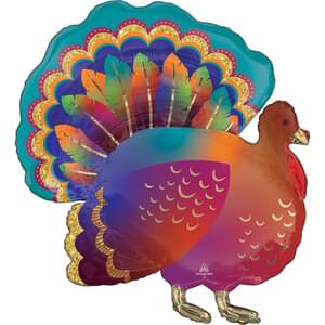 Glitter Turkey Super Shape Mylar - 32"
