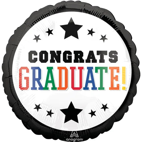18" graduation mylar - black border
