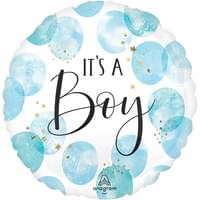 18" Mylar - Baby Boy Blue Watercolor