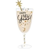 40" Supershape Mylar - Bubbly New Year Glass