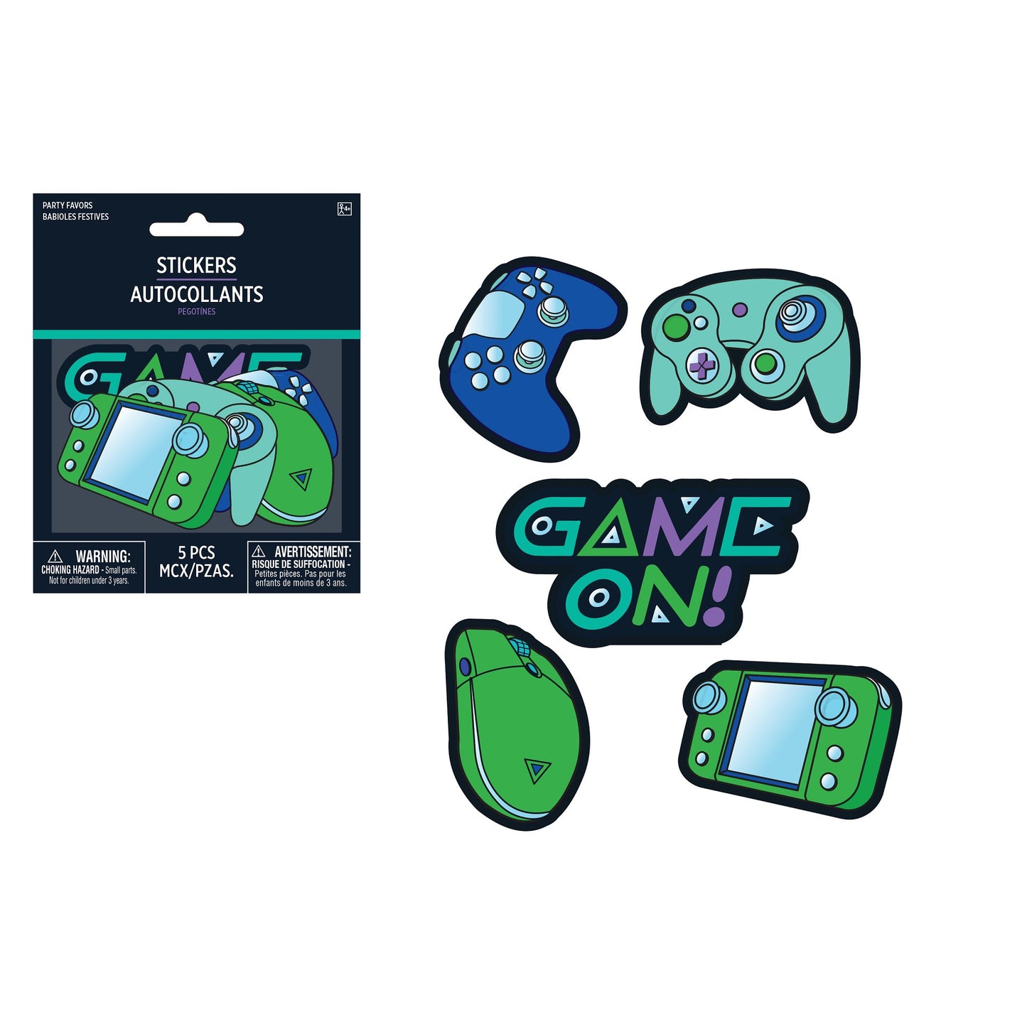 Game On Stickers 5ct