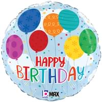 18" Mylar - Birthday Colorful Balloons
