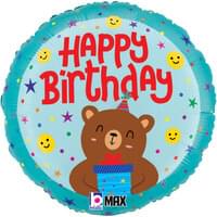 18" Mylar - Happy Birthday Bear
