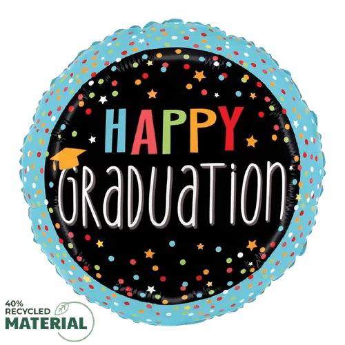 18" graduation confetti Mylar
