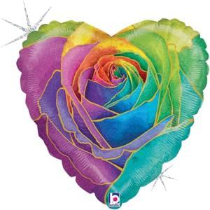 Rainbow Rose Holographic - 18"