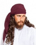 Linen Pirate Head Scarf - Red
