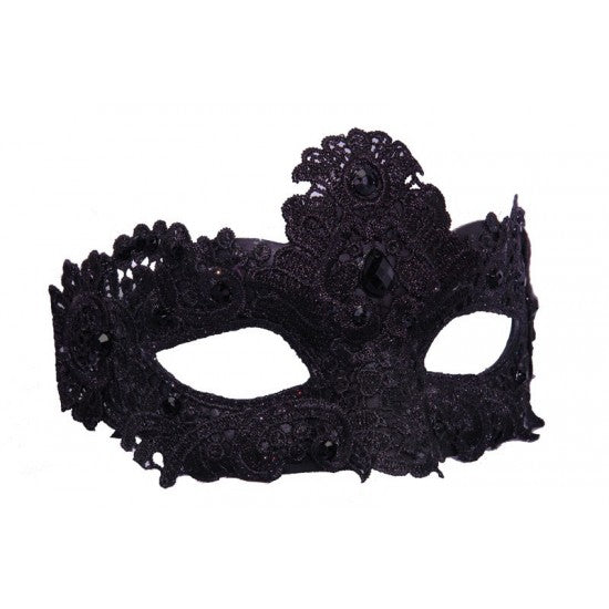 Venetian Lace Masquerade Mask - Black