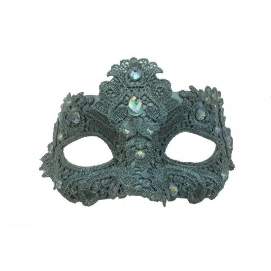 Venetian Lace Masquerade Mask - Silver