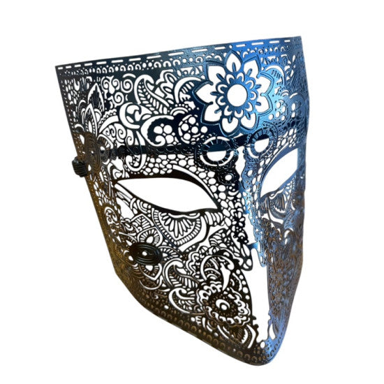 Black Laser-Cut Masquerade Square Mask