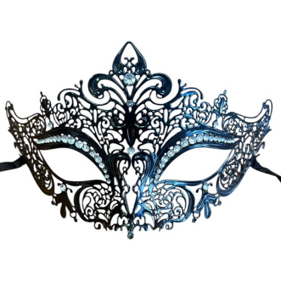 Black Filigree Masquerade Metal Mask