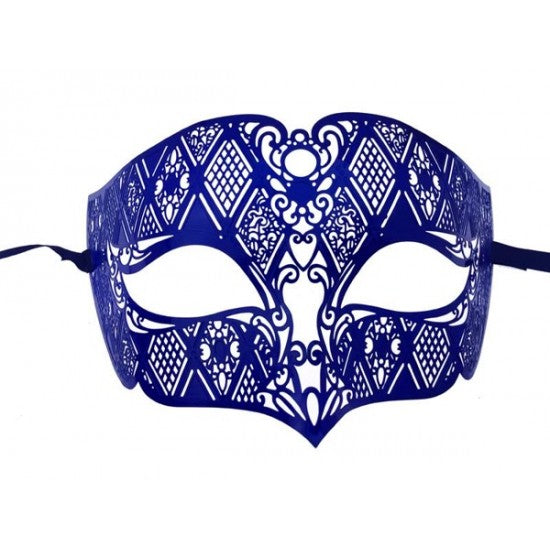 Blue Filigree Masquerade Metal Mask