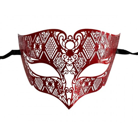 Red Filigree Masquerade Metal Mask
