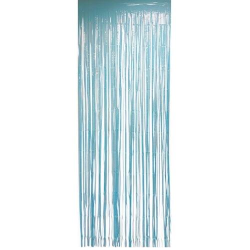 Foil Fringe Curtain - Pastel Blue