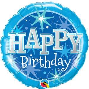 Blue Birthday Sparkle Mylar - 18"