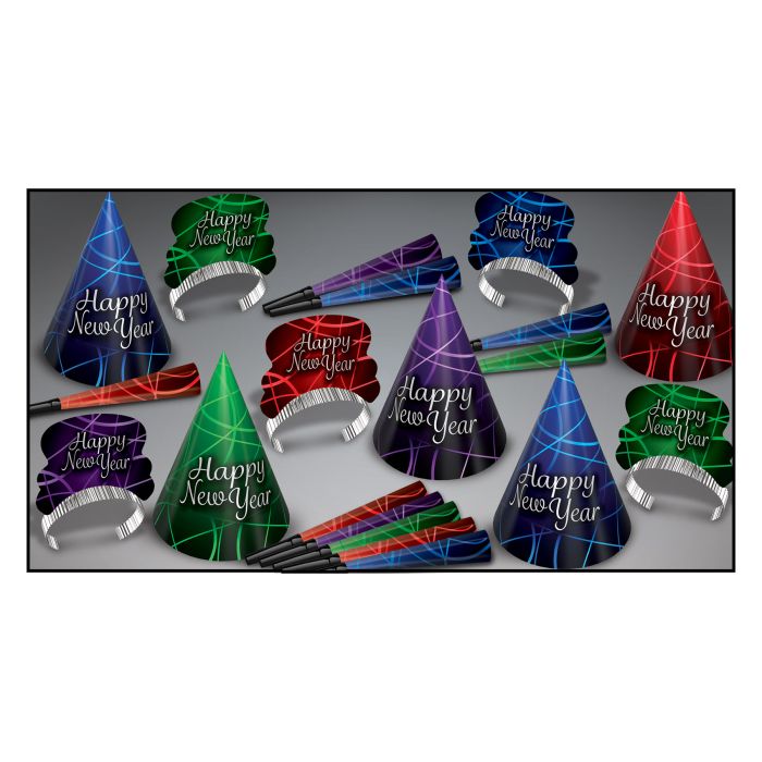New Year Party Kit - Neon Ring In The New Year Assortment for 10