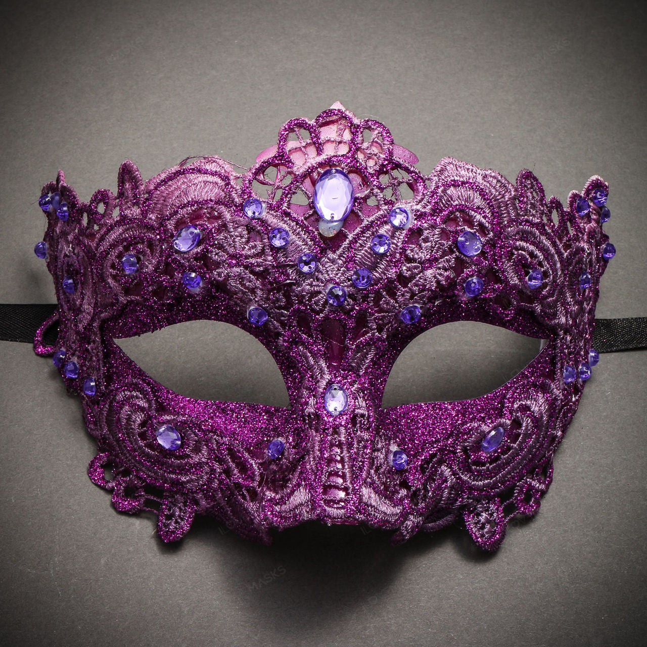 Venetian Lace Masquerade Mask - Purple