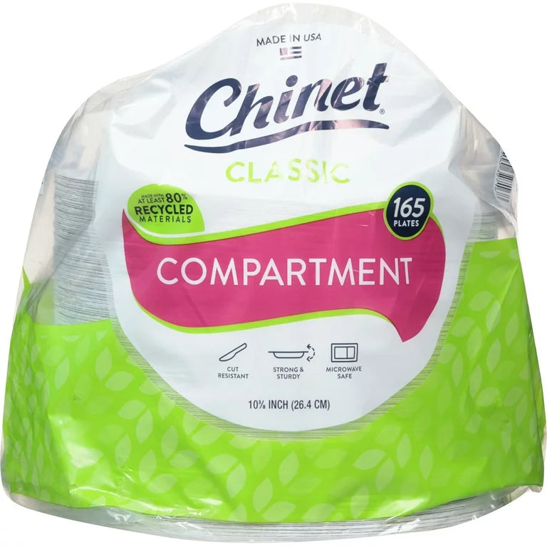 Chinet - Compartment Plates 165ct