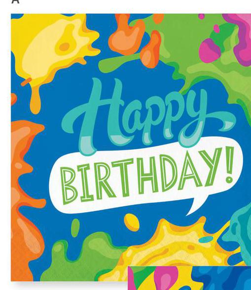 Lunch Napkins 16ct - Splatter Party