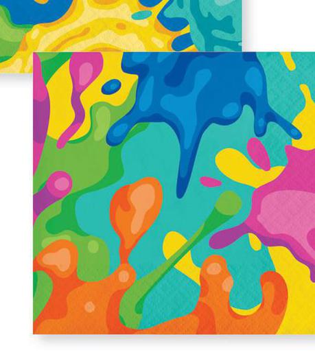 Beverage Napkins 16ct - Splatter Party- clearance
