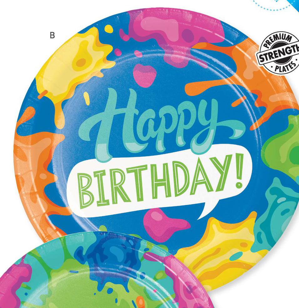 Lunch Plate 8ct - Splatter Party
