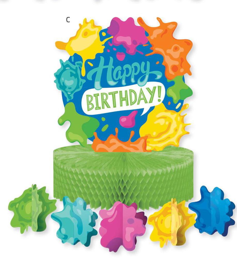 Honeycomb Centerpiece - Splatter Party