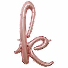 16" Air-Filled - Script Rose Gold Letter "k"