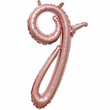 16" Air-Filled - Script Rose Gold Letter "g"